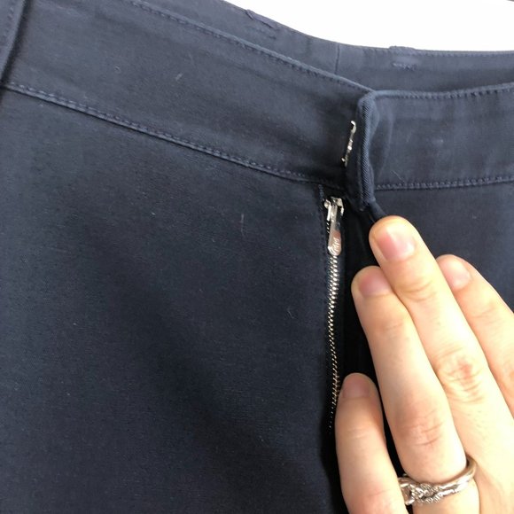 SoCa St. John Mid-Rise Navy Blue Crop Ankle Pants Zipper Pocket Trousers 8 - Picture 4 of 10